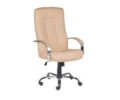 Кресло руководителя Атлант экокожа крем/хром ТГ ИМ