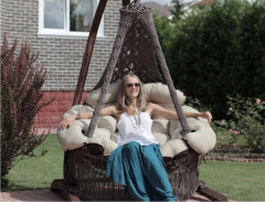 Подвесное плетеное кресло CARTAGENA цвет коричневый без каркаса BF