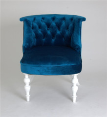 Кресло Бархат (эмаль белая / 34 - королевский синий)