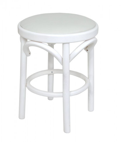 Табурет Венский мягкий (белая эмаль, экокожа белая)