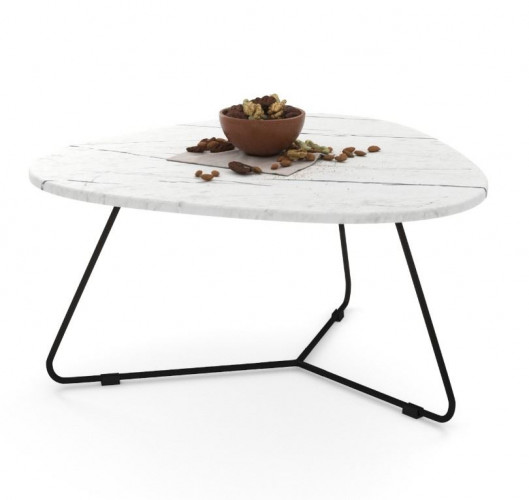 Стол журнальный "Лаварис Фьорд" (Белый мрамор)