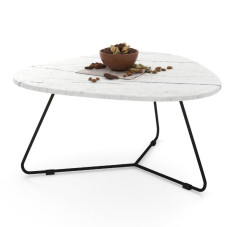 Стол журнальный "Лаварис Фьорд" (Белый мрамор)