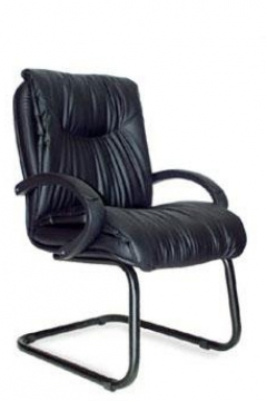 Кресло руководителя Шеф эко кожа черная, МУЛЬТИ ТОП-ГАН, ХРОМ