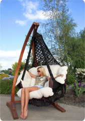 Подвесное плетеное кресло CARTAGENA цвет черный без каркаса BF