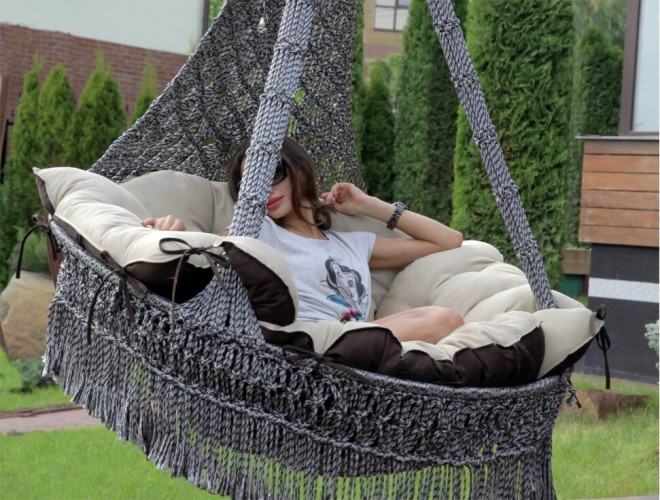 Подвесное плетеное кресло CARTAGENA цвет черный без каркаса BF