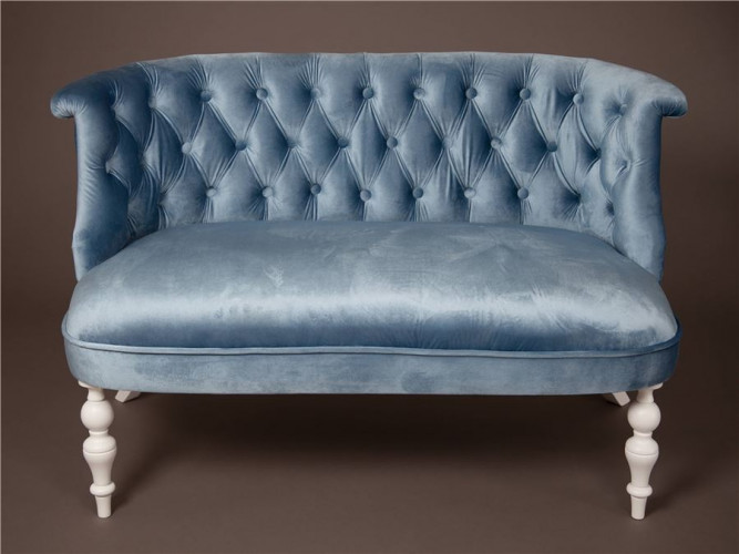 Диван Бархат (эмаль белая / 9 - небесно-голубой)