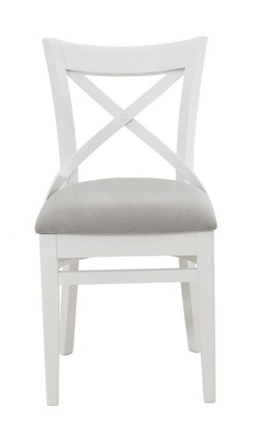 Стул полумягкий "Соло" венский (Тон 9 Эмаль белая / ткань:Вивальди 06)