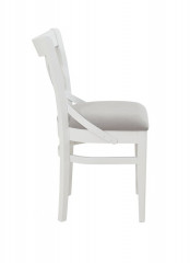Стул полумягкий "Соло" венский (Тон 9 Эмаль белая / ткань:Вивальди 06)