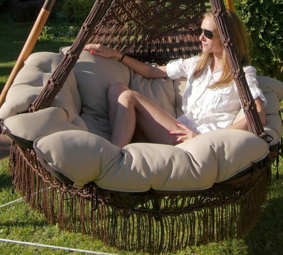 Подвесные качели CARTAGENA (четыре цвета) + каркас МАЙЯ (дерево) BF