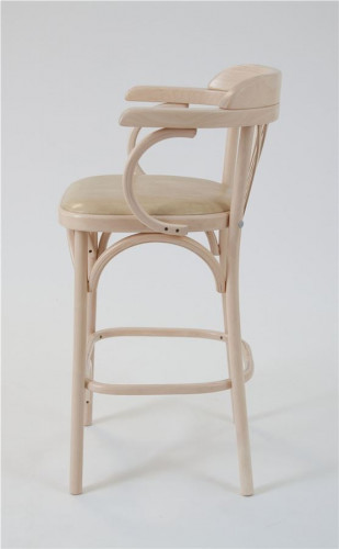 Стул барный 650 Венский мягкий (беленый дуб, экокожа бежевая)