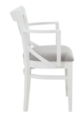 Кресло полумягкое "Соло" венское (Тон 9 Эмаль белая / ткань:Вивальди 06)