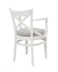 Кресло полумягкое "Соло" венское (Тон 9 Эмаль белая / ткань:Вивальди 06)