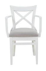 Кресло полумягкое "Соло" венское (Тон 9 Эмаль белая / ткань:Вивальди 06)