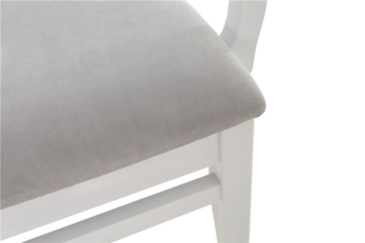 Кресло полумягкое "Соло" венское (Тон 9 Эмаль белая / ткань:Вивальди 06)