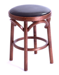 Табурет Венский мягкий (средний тон, экокожа коричневая)