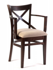 Кресло полумягкое "Соло" венское (Тон 8 Венге / ткань:Вивальди 04)