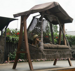 Подвесные плетеные качели СЕАРА с подушкой (без каркаса) BF