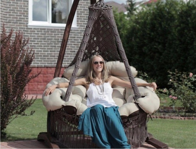 Подвесное плетеное кресло CARTAGENA цвет коричневый без каркаса BF