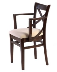 Кресло полумягкое "Соло" венское (Тон 7 Орех темный / ткань:Вивальди 02)