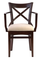 Кресло полумягкое "Соло" венское (Тон 7 Орех темный / ткань:Вивальди 02)