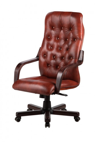 Кресло руководителя Бонд нат кожа корич/дерево МТГ ИМ