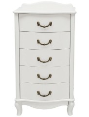 Комод "Джульетта" узкий 5 ящ.(молочный дуб) Вис