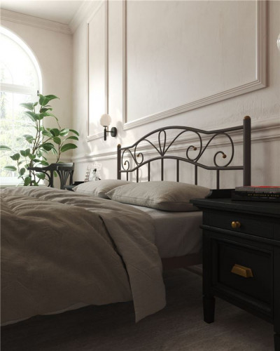 Кровать с изножьем "Глэдис"  (120х200/ноги металл/цвет Коричневый бархат)