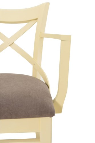 Кресло полумягкое "Соло" венское (Тон 10 Слоновая кость RAL 1015 / ткань:Бренди латте)