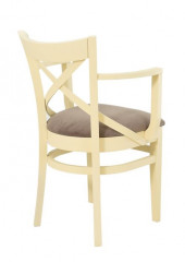 Кресло полумягкое "Соло" венское (Тон 10 Слоновая кость RAL 1015 / ткань:Бренди латте)