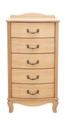 Комод "Джульетта" узкий 5 ящ.(светлый дуб) Вис