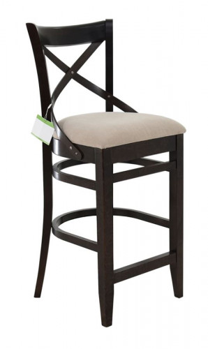 Стул полубарный с мягким сиденьем "Соло" венский (Тон 8 Венге / ткань Вивальди 04)