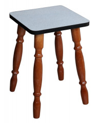 Табурет на деревянных ногах (1640 Песок/кромка венге/ноги Орех)