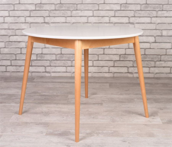 Стол Алиса-1000  (белый/натуральный) раздвижной