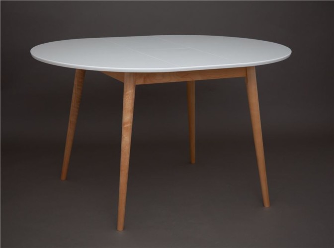 Стол Алиса-1000  (белый/натуральный) раздвижной