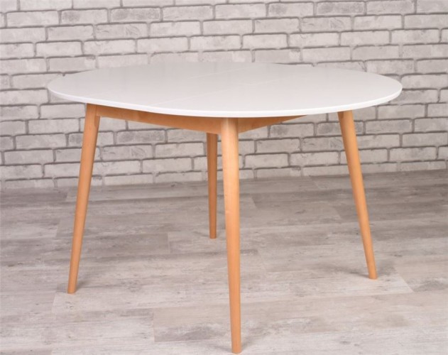 Стол Алиса-1000  (белый/натуральный) раздвижной