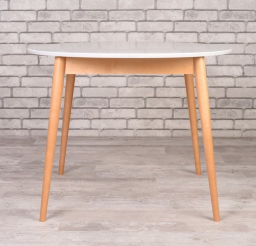 Стол Алиса-1000  (белый/натуральный) раздвижной