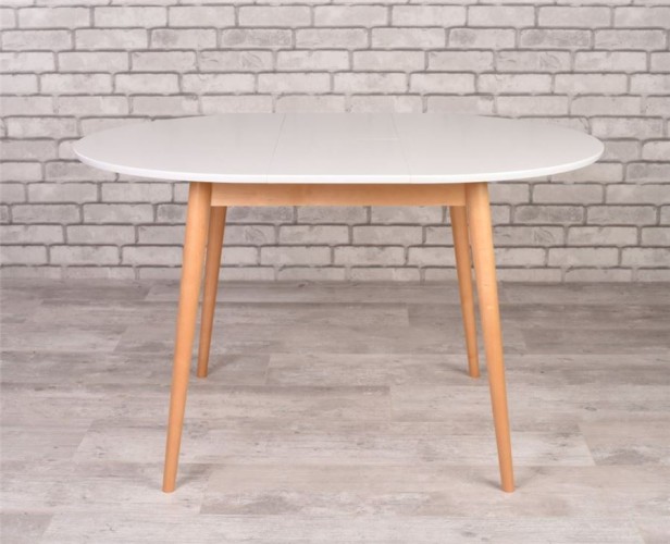 Стол Алиса-1000  (белый/натуральный) раздвижной