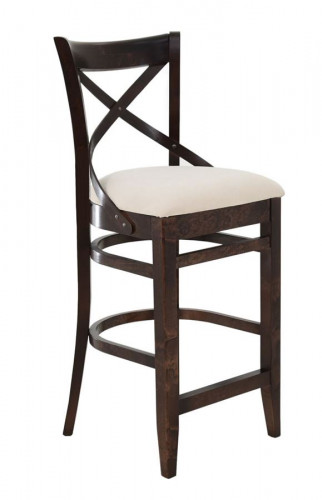 Стул полубарный с мягким сиденьем "Соло" венский (Тон 7 Орех темный / ткань:Вивальди 02)