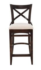 Стул полубарный с мягким сиденьем "Соло" венский (Тон 7 Орех темный / ткань:Вивальди 02)