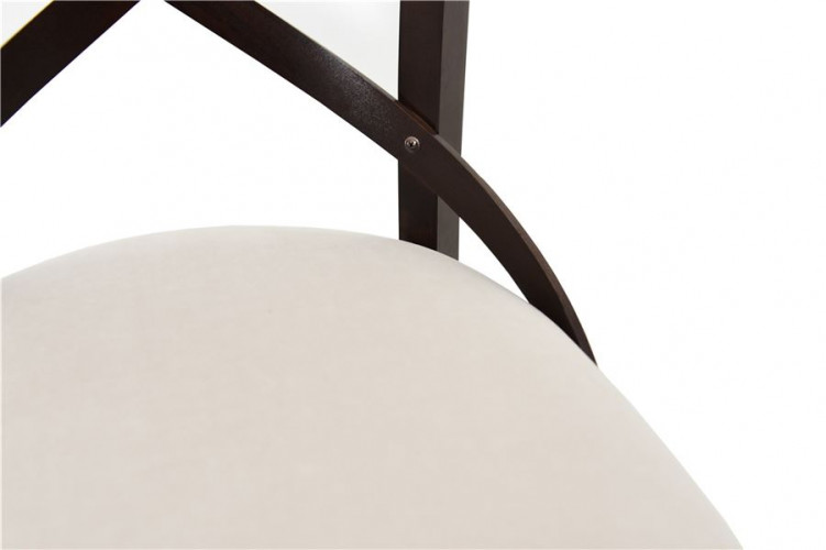 Стул полубарный с мягким сиденьем "Соло" венский (Тон 7 Орех темный / ткань:Вивальди 02)