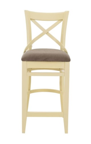 Стул полубарный с мягким сиденьем "Соло" венский (Тон 10 Слоновая кость RAL 1015 / ткань :Бренди латте)