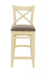 Стул полубарный с мягким сиденьем "Соло" венский (Тон 10 Слоновая кость RAL 1015 / ткань :Бренди латте)