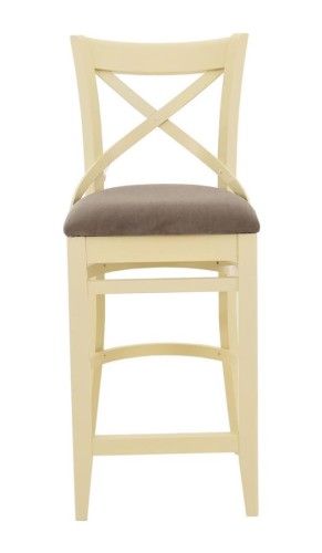 Стул полубарный с мягким сиденьем "Соло" венский (Тон 10 Слоновая кость RAL 1015 / ткань :Бренди латте)