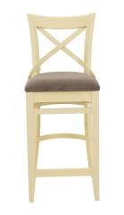 Стул полубарный с мягким сиденьем "Соло" венский (Тон 10 Слоновая кость RAL 1015 / ткань :Бренди латте)