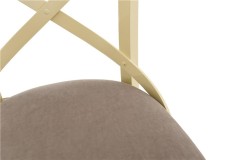 Стул полубарный с мягким сиденьем "Соло" венский (Тон 10 Слоновая кость RAL 1015 / ткань :Бренди латте)