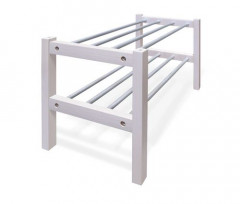 Подставка для обуви Sheffilton SHT-SR9 (дерево-металл/беленый-аллюм. металлик)