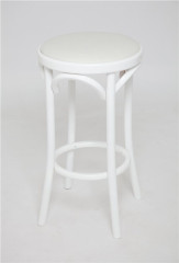 Табурет барный 650 Венский мягкий (белая эмаль, экокожа белая)