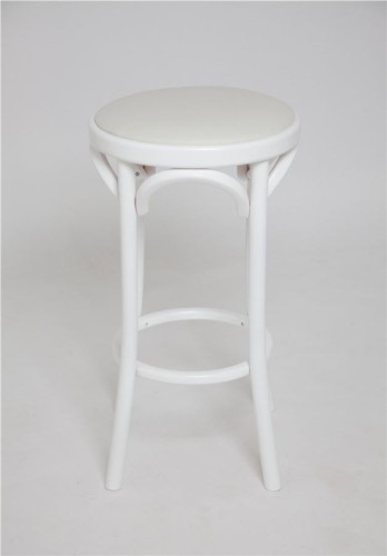 Табурет барный 650 Венский мягкий (белая эмаль, экокожа белая)