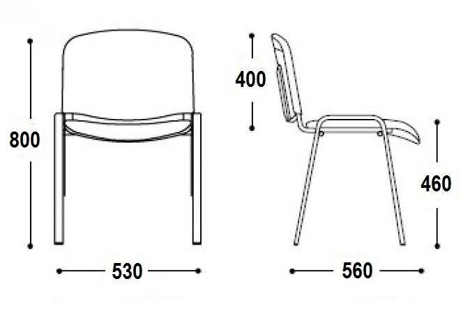 Стул для посетителей  ИЗО хром ткань C38 т. серый