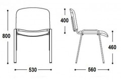 Стул для посетителей  ИЗО хром ткань C38 т. серый